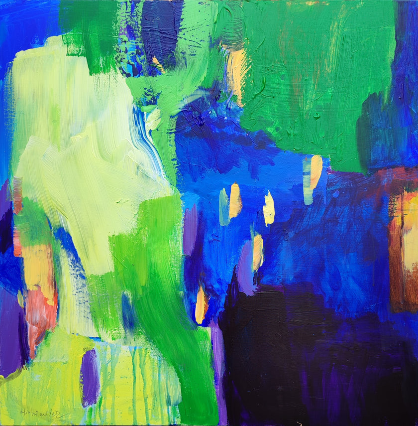 Anna Hryniewicz - 'Composition with green shapes'